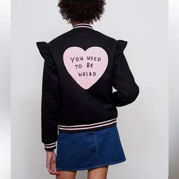 Lazy Oaf You Used To Be Weird Bomber Jacket - Size Small - Picture 1 of 7